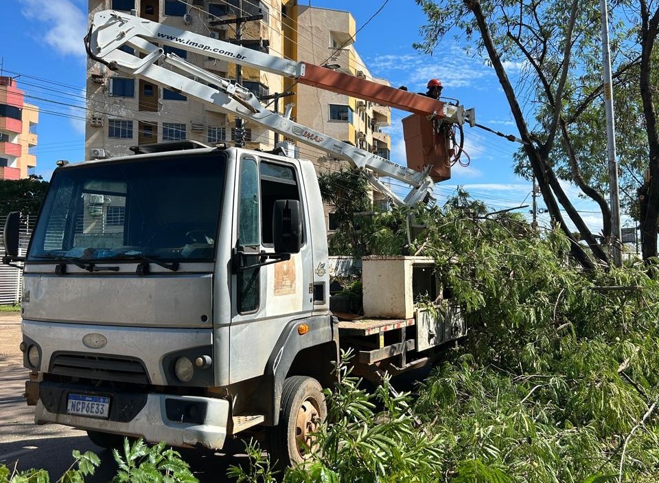 Sema realiza ação conjunta de poda e manutenção na Avenida Rio Madeira