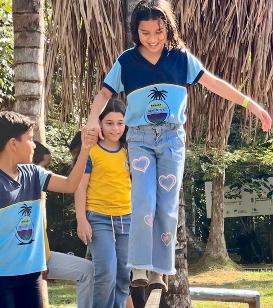 O grupo também participou de momentos recreativos na área aberta do parque